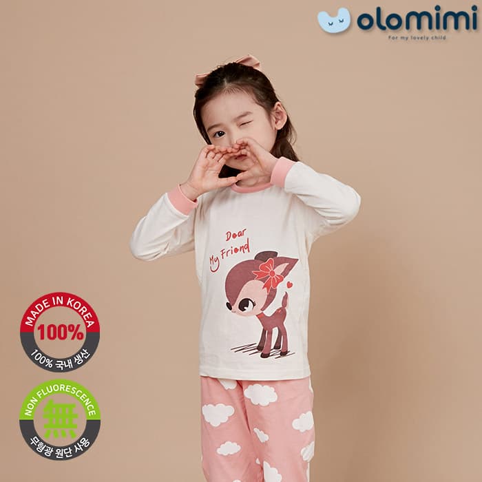 _OLOMIMI_ KOREA 21FW Kids Pajamas_sleepwear_30S SINGLE Long Sleeves_BEAR RACER
